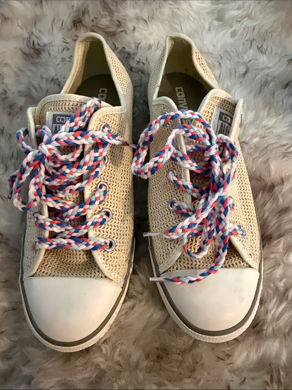 New Converse low Chuck Taylor All-Star Dainty OX Natural beachy braided laces 8